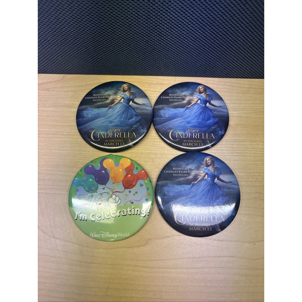Lot Of 4 Cinderella Live Action Film Premiere Walt Disney World 3" Read descript